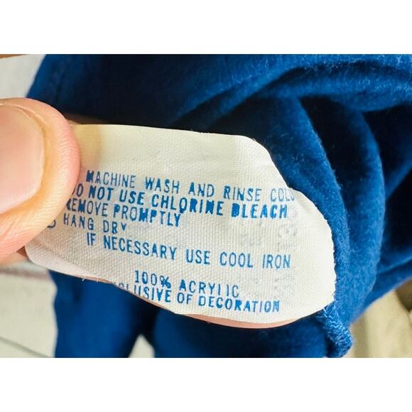 New Kittens Sz Large Nightgown Winter Birds Long Sleeve Blue Warm Vintage NWT - Picture 10 of 10